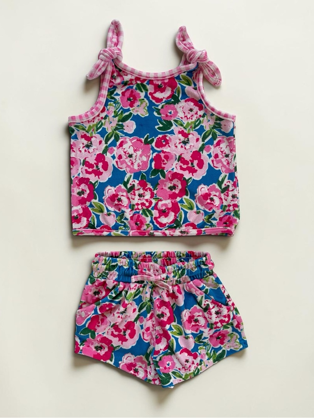 SWEETHONEY EUC HSA Colorful Floral Buttery Soft Brushed Stretch Knit Lounge Set